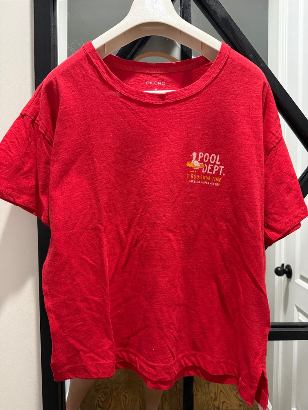 Pilcro Graphic T Shirt Medium Red Pool Rules Fun ☀️⛱️ NWT